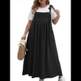 thumbnail image 2 of Vestido de Verano para Mujer, Talla Grande, Informal, Sin Mangas, con Tirantes Finos, para Playa Negro XXL, 2 of 8