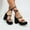 Black, variant on WIZUTIZ Platform Sandals Women Dress Sandals for Women Comfortable Running Stretch Lace-Up Bandage Sandals Pull-On Shoes Flat Heel (O"-1) Medium Solid Sandals for Lady 4th of July Gifts Black