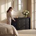 thumbnail image 3 of Homall 6 Drawer Dresser for Bedroom, 47'' Wide Wood Double Chest of Drawers with Metal Handles, Storage Cabinet Organizer for Living Room, Black, 3 of 11