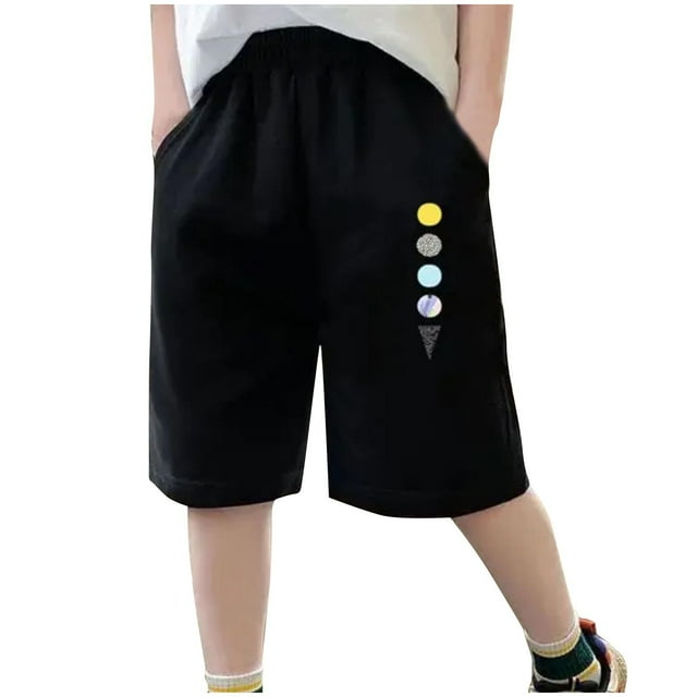 Odeerbi 8-15 Años Niños Deportes de Verano Bermudas Pantalones Cortos de Impresión Lindo Entrenamiento Atlético Pantalones Cortos de Algodón Lindo Casual Respirable