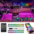 thumbnail image 1 of Car Interior RGB Changing Strip Light with Remote Control and APP Control ,48 LEDs Glow Neon Lighting Kit., 1 of 7