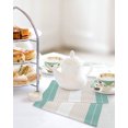 thumbnail image 4 of Turquoise Beige Stripe Kitchen Dish Towels for Drying Dishes Set of 3, Modern Art Horizontal Striped Waffle Weave Microfiber Hand Tea Bathroom Towels Quick Dry & Absorbent Towel 12x12, 4 of 7