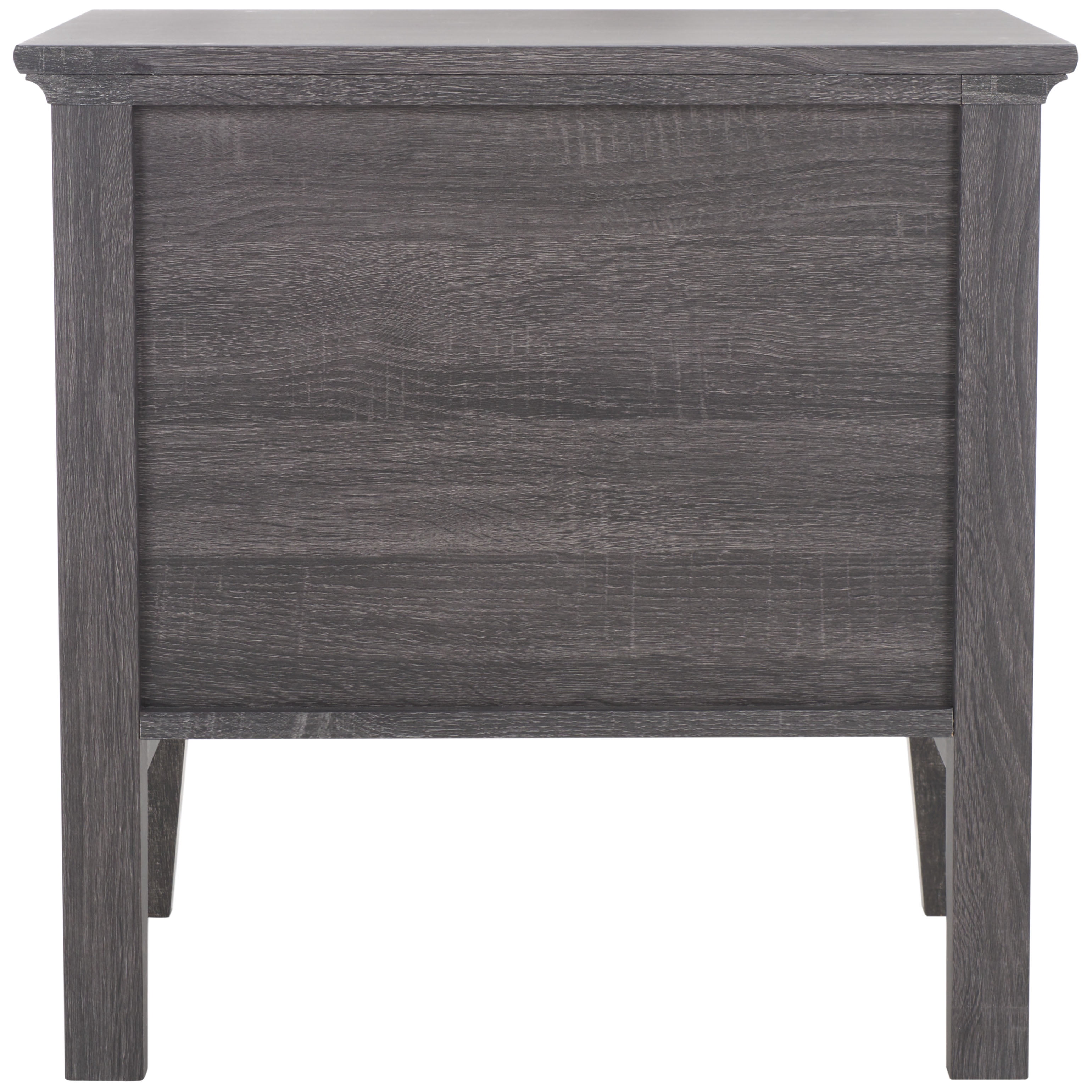 SAFAVIEH Sondra Traditional 2 Drawer Nightstand,Distressed Black/Gold