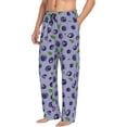 thumbnail image 3 of Mens Pajama Pants - Soft Sleep & Lounge Pants for Men, Blueberry Print funny Cuteness Casual PJ Bottoms Pants with Pockets, 3 of 5