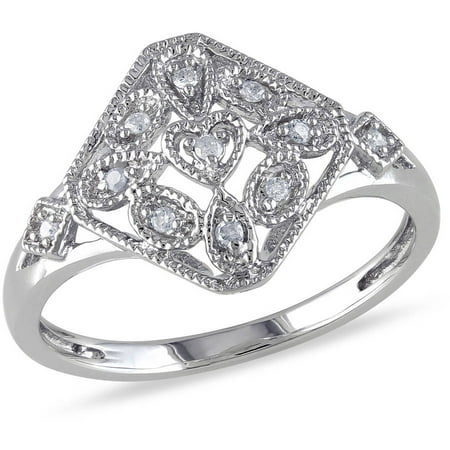 Miabella Diamond-Accent Sterling Silver Vintage Ring