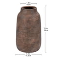 thumbnail image 3 of 9” Ceramic Vase Vintage Pottery Brown Flower Vase with with Distressed White-Wash Finish Farmhouse Decorative Accent (Not Waterproof), 3 of 5