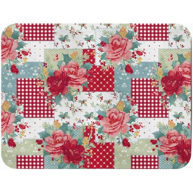 Coffee Bar Mat Accessories for Countertop Absorbent Anti-Slip Silicone Flower Dish Drying Mats for Kitchen Counter Draining Pad Decor Gift Fit Coffee Maker Coffee Pot Espresso Machine 19x12in