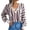 Brown, variant on Womens Fall Fashion 2022! QLEICOM Sweaters for Women, Women's Fashion Autumn Winter Long Sleeve Stripe Contrasting Lantern Sleeve V-Neck Sweater Tops On Clearance