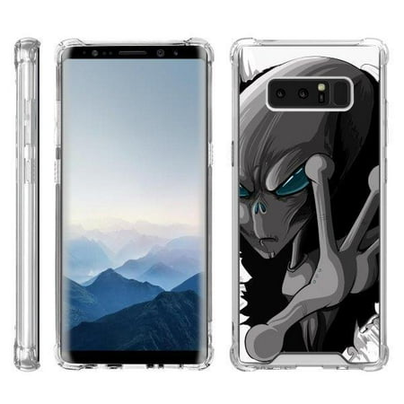 TurtleArmor ® | For Samsung Galaxy Note 8 N950 [Clear Bumper Case] Fitted Ultra Slim TPU Case - Gray