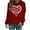 29-wine sweatshirts, variant on UPPADA Womens Love Heart Graphic Sweatshirt Long Sleeve V-Neck Pullover Top with Elbow Patches Ideal Valentine Gift for Her Army Green,L