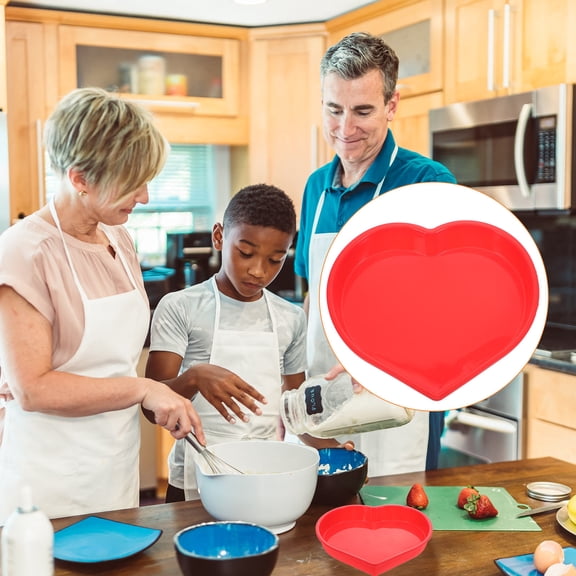 HINTRMENT Heart Shape Silicone Mould Silicone Baking Mold Red 1Pcs 11.4X9.8X2.6in