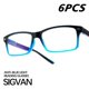 thumbnail image 3 of 6 pares de gafas de lectura con bloqueo de luz azul for hombres y mujeres, gafas de ordenador con bisagra de resorte y marco ligero, elegantes lectores antifatiga ocular for uso diario, 3 of 4