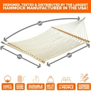 Castaway Living 13 ft. Double Traditional Cotton Rope Hammock w/ Extension Chains & Tree Hooks