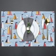 thumbnail image 4 of Placemats Set of 6 Marine Cartoon Sailing Bird Fabric Placemats Square Placemat for Kitchen Table Heat Resistant, Easy to Clean Table Placemats 12x18 Inch, 4 of 6