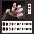 thumbnail image 4 of 24pcs Caramel Amber False Nails Removable Manicure Patch, 4 of 4