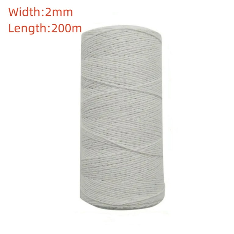 Cotton Bakers Twine 328 Feet 2mm Natural White Cotton String for Crafts Gift Wrapping Twine Arts & Crafts Home Decor Gift Packaging(White)