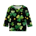 thumbnail image 6 of St.Patricks Day Shirts Kids Crew Neck 3/4 Sleeve Festival Print Pullover Tops Casual Loose Holiday Party Tees (11 Years, Green-J), 6 of 6