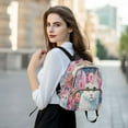 thumbnail image 6 of Casual Cat with Floral Background Backpack for School,College and Travel, Water Resistant Bookbag,, 6 of 7