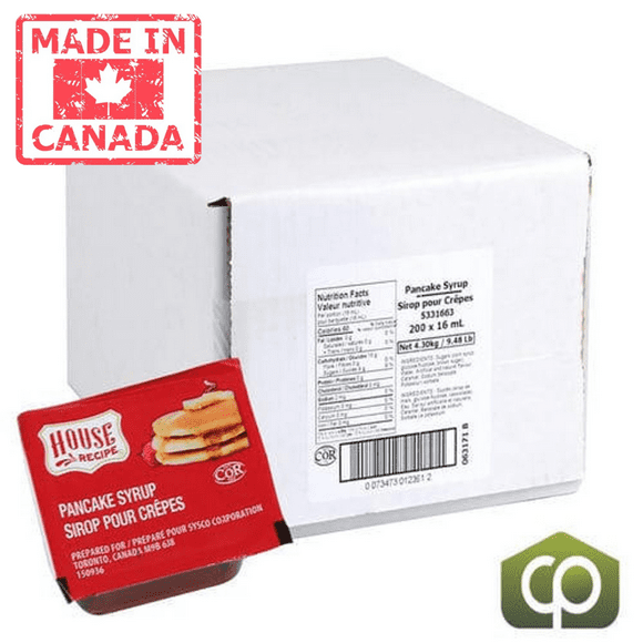 House Recipe Pancake Syrup Kosher 16 ML (200/Case)- Canadian Made