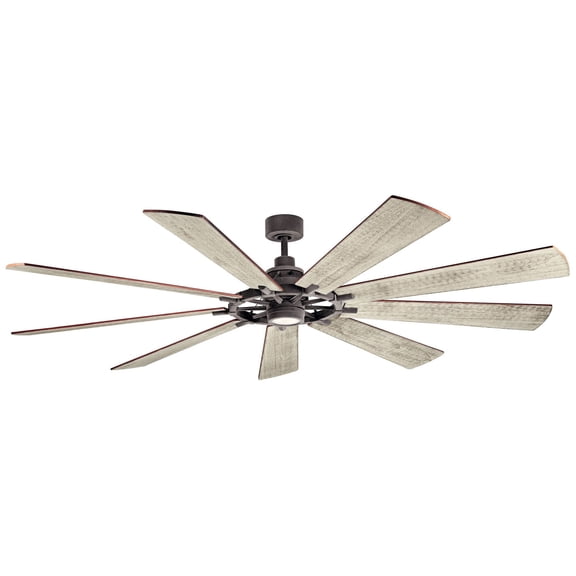 Ceiling Fan With Light Kit With Lodge/Country/Rustic Inspirations 16.5 Inches Tall By 85 Inches Wide-Weathered Zinc Finish Kichler Lighting 300285Wzc