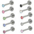 thumbnail image 1 of Labret stud Monroe Jewelry Internal Threading with Gem 16g 5/16 Or 1/4 length, 1 of 2