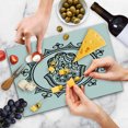 thumbnail image 4 of Evil Eye Cutting Board, Hamsa Hand Drawn with Evil Eye in Mandala Lucky Piece Illustration, Decorative Tempered Glass Cutting and Serving Board, Large Size, White Black, by Ambesonne, 4 of 5