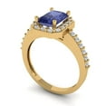 thumbnail image 2 of 1.92 ct Emerald Cut Simulated Tanzanite Halo Engagement Ring for Women in 18K Yellow Gold, 2 of 5