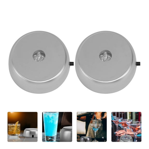 LOLIPPYY 2-Pack Lighted Base Stand 8.5x8.5x3.3cm for Displaying Glass Art Pieces