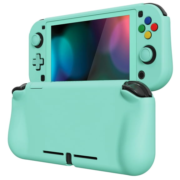 PlayVital ZealProtect Protective Case for Nintendo Switch Lite, Hard Shell Ergonomic Grip Cover for Nintendo Switch Lite w/Screen Protector & Thumb Grip Caps & Button Caps - Misty Green