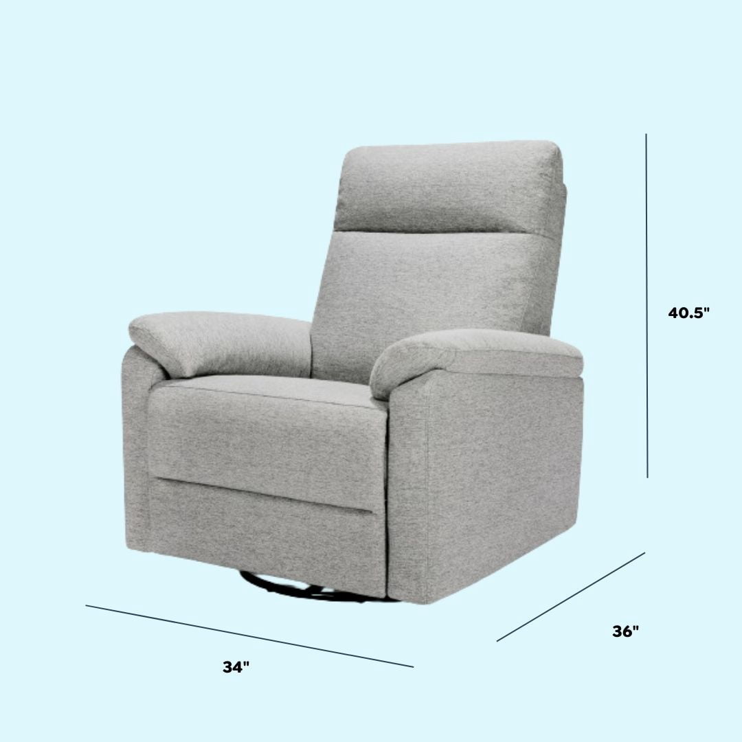 DaVinci Suzy Swivel Glider Recliner Chair, Frost Grey