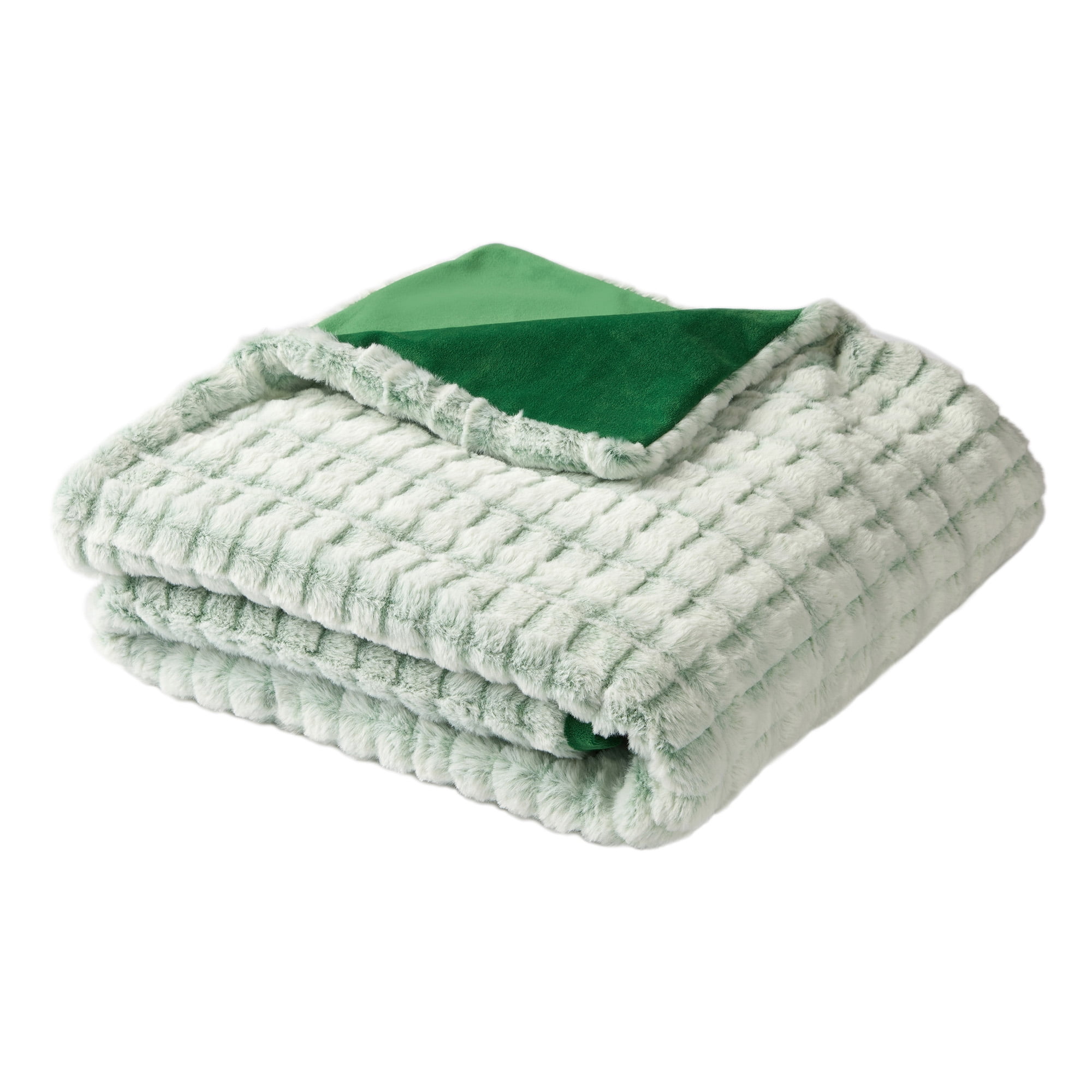 Wicked Faux Fur Throw, 46 x 60, Green