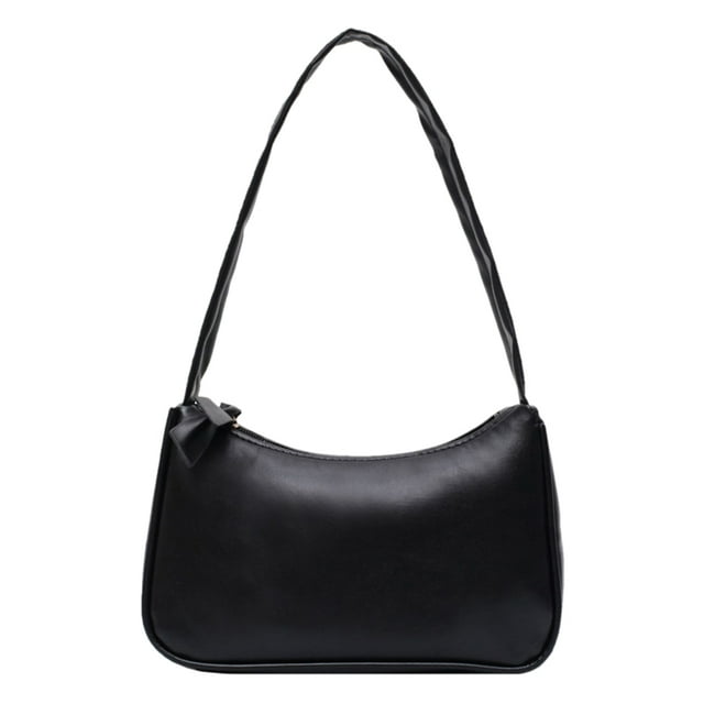 Womens Retro Bow PU Leather Shoulder Bag With Metal Zipper, Compact Size For Phone, Wallet, Keys. Lightweight For Leisure, Multiple Colors. Suitable For Banquet, Travel