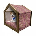 thumbnail image 1 of Hippie Pet House, Bohemian Middle Eastern Flourish Violet Blossom Lotus Persian Folk, Outdoor & Indoor Portable Dog Kennel with Pillow and Cover, 5 Sizes, Pink Orange and Apple Green, by Ambesonne, 1 of 5