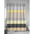 thumbnail image 5 of Shower Curtain Boho Shower Curtains for Bathroom, Waterproof Polyester Shower Curtain Set with Hooks, Stall Long Size 54"x78" Bohemian Geometric Stripes Yellow Grey, 5 of 6