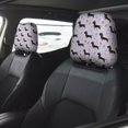 thumbnail image 2 of Kdxio Dachshund Dog Pattern Print 2 Piece Car Head Rest Covers Set Auto Front/Rear Seats Headrest Cover Universal Fit Most Cars,Sedan, SUV, 2 of 9