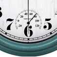 thumbnail image 2 of 12 Inch Retro Wall Clock,Indoor and Outdoor,Quartz,Analog,Waterproof,Thermometer,Green, 2 of 6