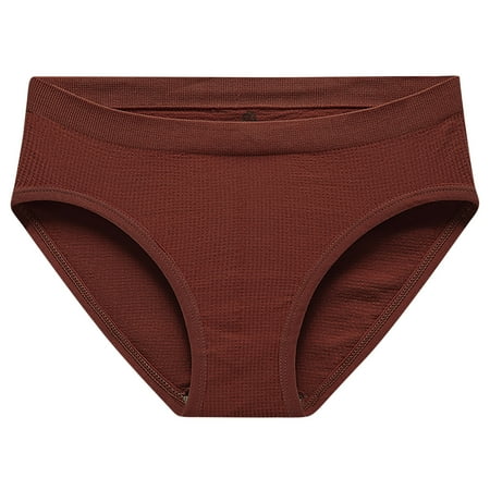 Bigersell Womens Briefs Clearance Thermal Underwear Briefs Panty Style P-1692 Polyester Bikini Panties Ladies Thongs Briefs High Waist Women s Panties Brown M