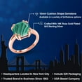thumbnail image 2 of Gem Stone King 5.00 Ct Cushion Green Malachite 18K Rose Gold Plated Silver Double Prong Ring, 2 of 6