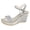 Silver, variant on Womens Elegant Heels Open Toe Sparkly Platform Sandals Ankle Strap Cork Wedges Non Slip Wedding Party Dressy Pumps Shoes Gold Size 9