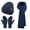 Blue, variant on FZ FANTASTIC ZONE Womens Winter Warm Beanie Hat Touchscreen Gloves Long Scarf Set Ribbed Cable Knit with Fleece Lined Skull Pom Caps, Khakiwhite