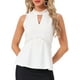 thumbnail image 1 of INSPIRAR CHIC Blusas sin mangas de cuello halter con cuentas y abertura en la parte delantera, peplum, 2XL, blanca, 1 of 5