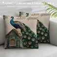 thumbnail image 3 of Orinice Peacock Graphic Decorative Throw Pillow Cover for Home Couch Living Room Sofa - Cotton Linen Pillow Case for Men Women Boys Girls - Pack of 1 12x12in, 3 of 5