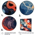 thumbnail image 3 of Designart "River of Blue and Orange Liquid Ink I" Abstract Wall Art - Modern Blue Abstract Liquid Ink Living Room Canvas Art, 3 of 6