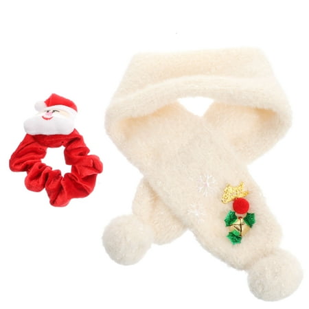 

Hemoton 2pcs/Set Kids Cotton Scarf Christmas Themed Design Neckerchief Hair Tie
