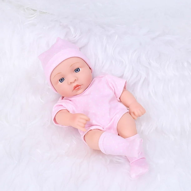Muñeca realista para niños de 19 cm (7,48 pulgadas), muñeca de vinilo con ropa, osito de peluche, juguete infantil, regalo de cumpleaños, juguetes para niños pequeños, para la habitación