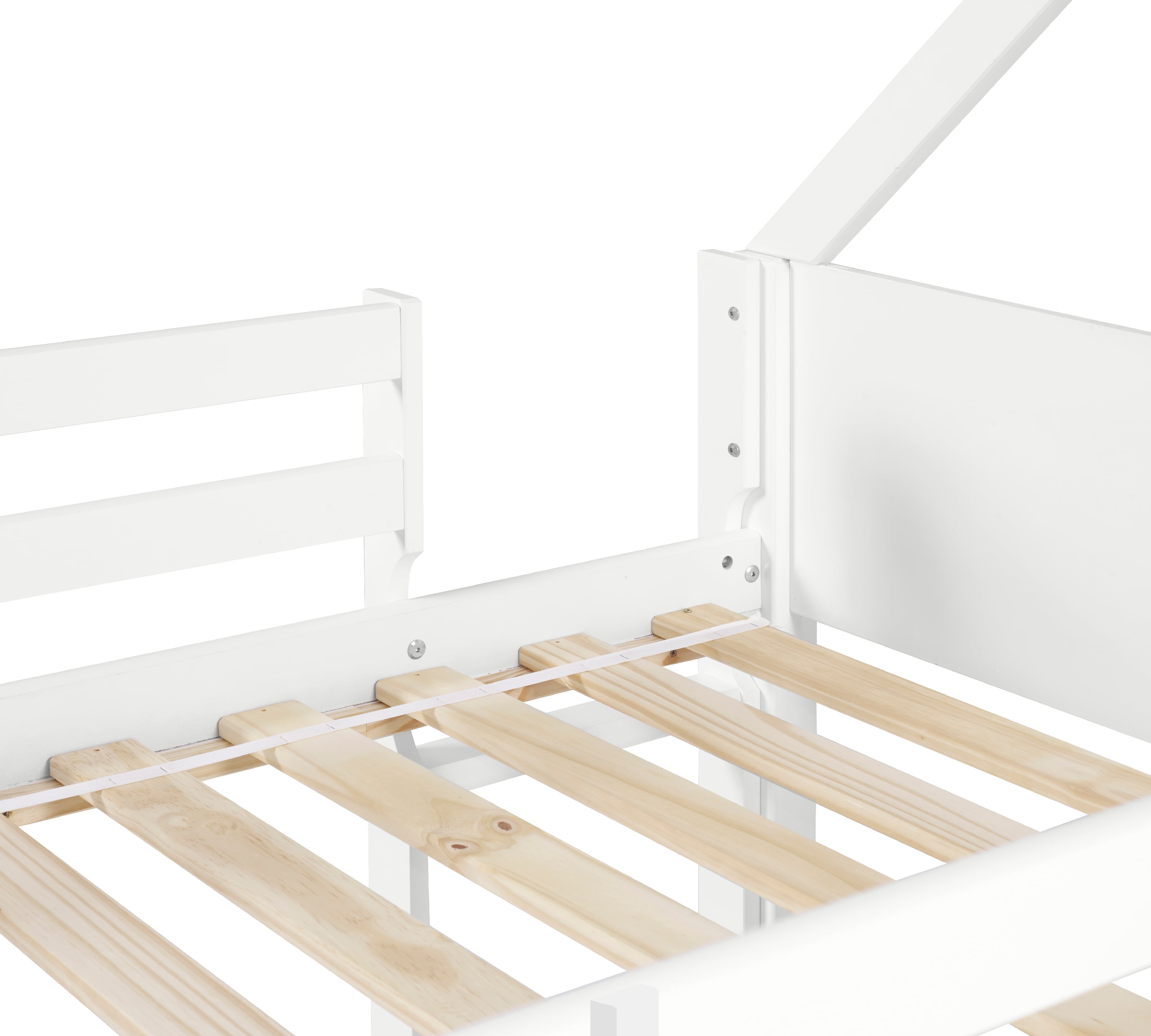 Lodgepole Kid's Twin Over Twin A-Frame Bunk Bed with Built-In Ladder, White