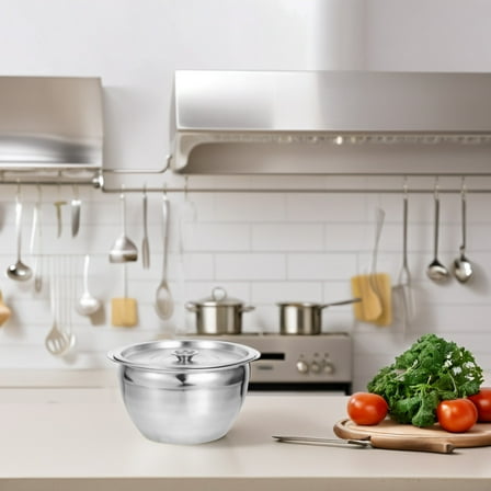 HOMEMAXS Large Stainless Steel Mixing Bowls with Lids Metal Deep Bowls Kitchen Large Mixing Bowls Nesting Bowls for Cooking Baking Storage