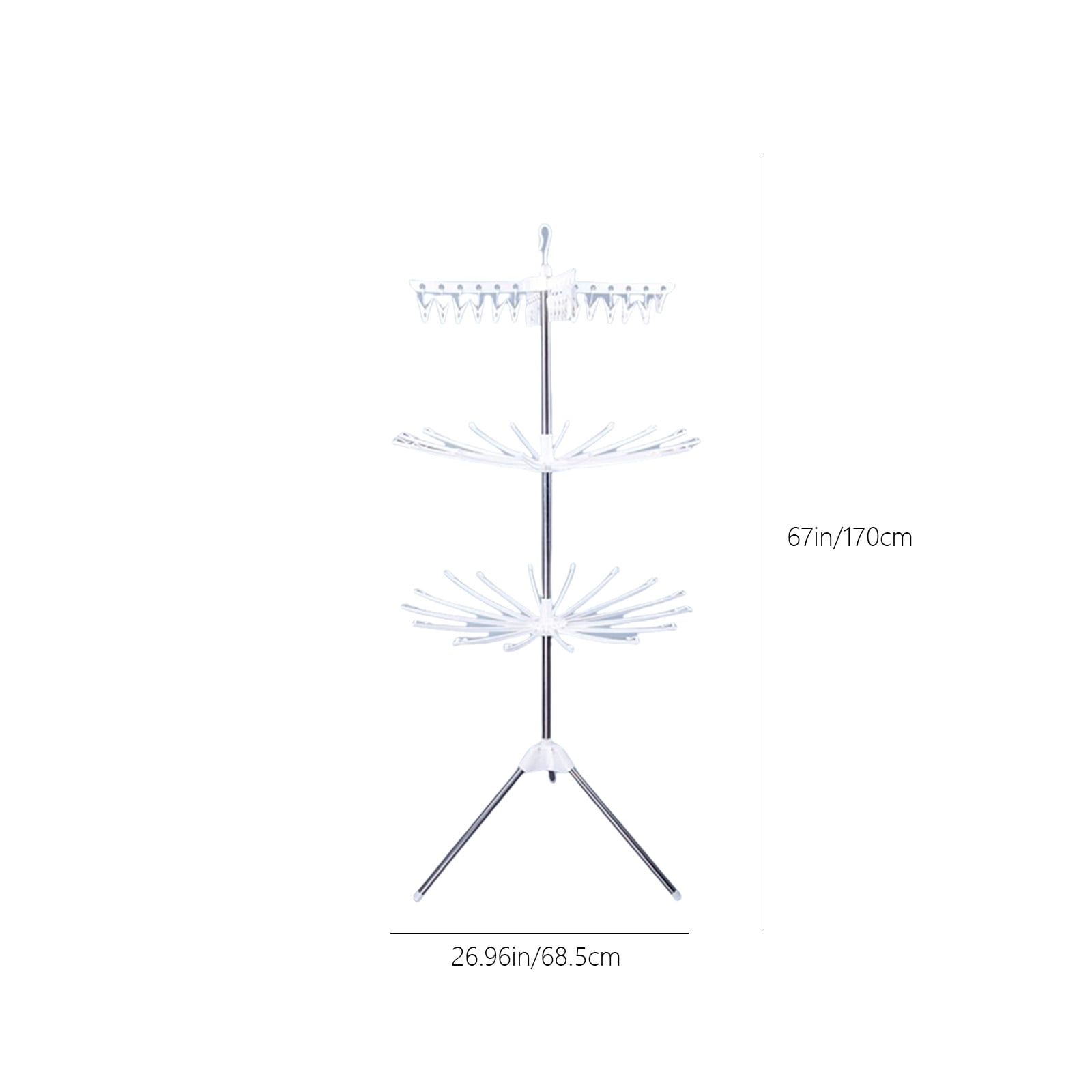 Large Foldable Drying Rack with 24 Clothespins | Stainless Steel Indoor Outdoor Laundry Rack | Space Saving 35.4x70.86 Inch Multi-Purpose Clothes Dryer for Home & Patio
