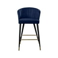 thumbnail image 4 of Meridian Furniture Cassie 28"H Velvet Bar Stool in Navy (Set of 2), 4 of 5