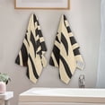 thumbnail image 4 of 2-Piece Polyester cotton Towel Set Absorbent Black and Beige Stripe Hand Towel Bath Towel Soft and Comfortable Machine Wash 28.3x14.4, 4 of 7